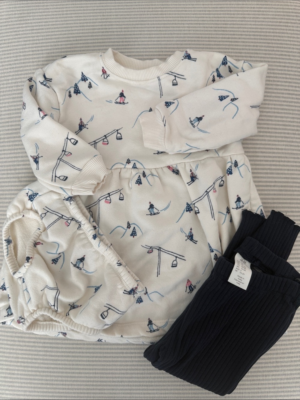 Carter's Ivory Ski & Gondola Pajama Set with Navy Accents